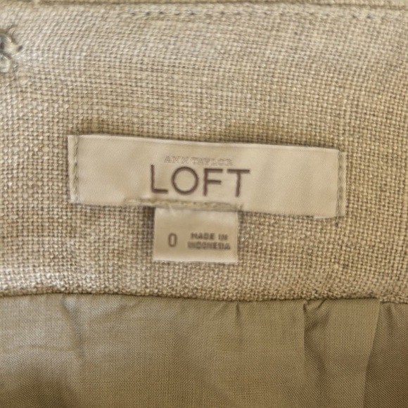 LOFT Women’s Linen Skirt Size 0 Tan Color - Picture 8 of 11